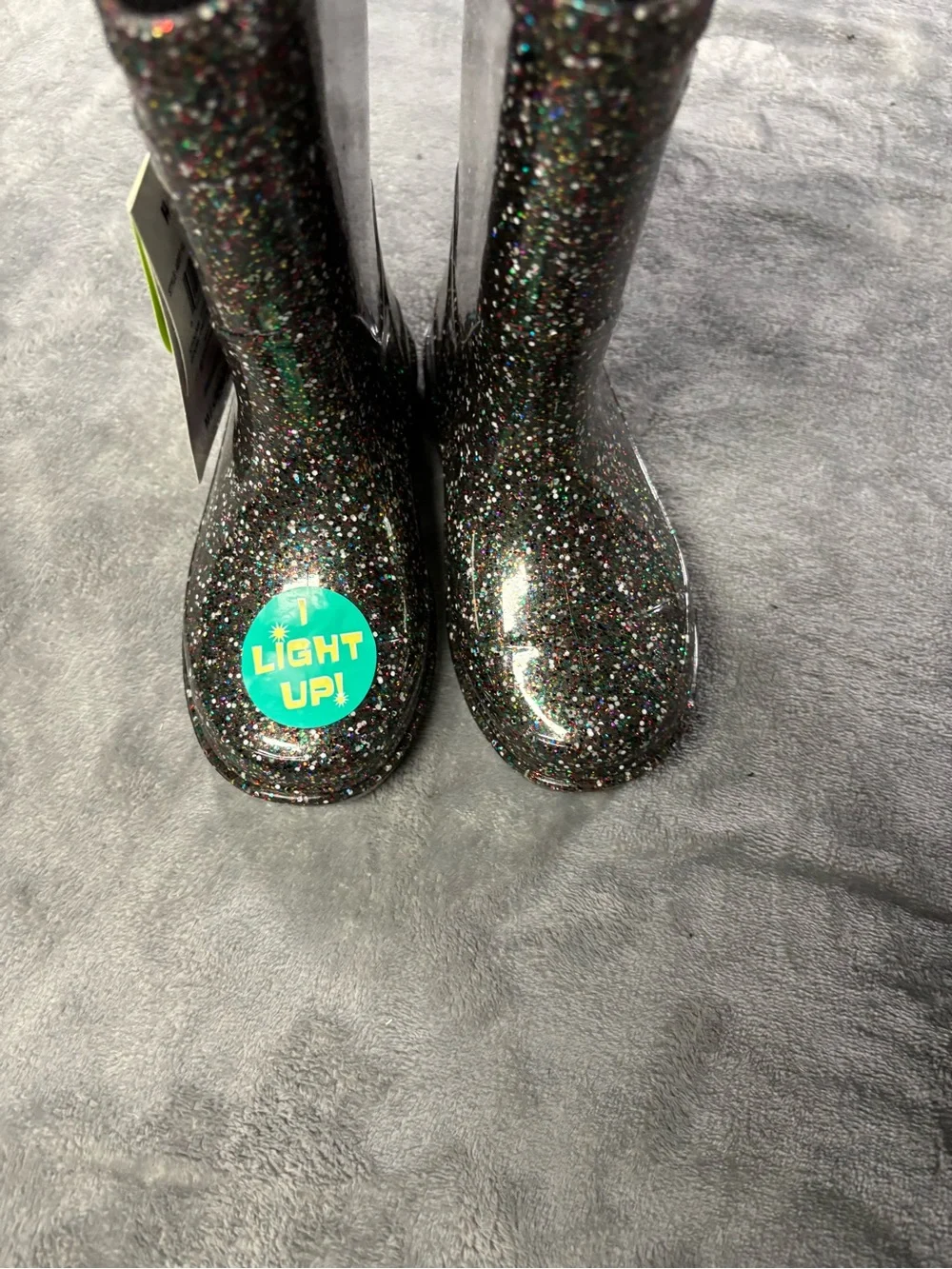 Western Chief Kids Black Glitter Rain Boots